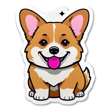 Corgi with pink nails sticker