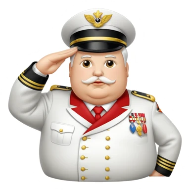 A fat Colonel salutes sticker