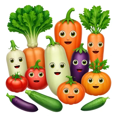 vegetables with eyes sticker