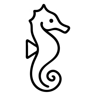 outlined seahorse icon sticker