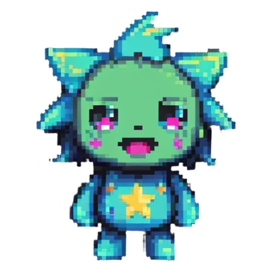 determined star character with bold facial expression sticker