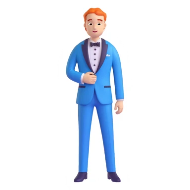 blue tuxedo with open buttons sticker