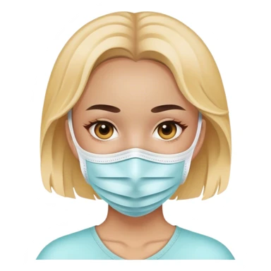 Chica con mascarilla en el rostro  sticker