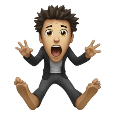 man scream and stump feet sticker