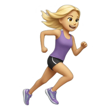 Blond girl running fast sticker