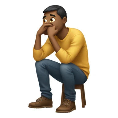 Embarrassed person looking away from the camera while wiggling their foot sticker