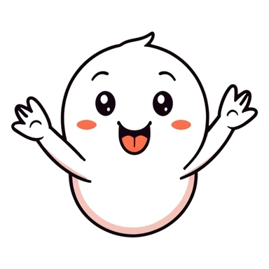 tongue out with hands going outwards face sticker