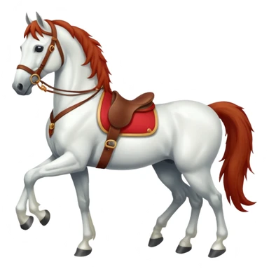 Christmas white horse with red saddle a full-length  sticker