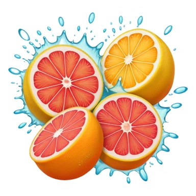 exposion of lemon, orange and grapeffruit sticker