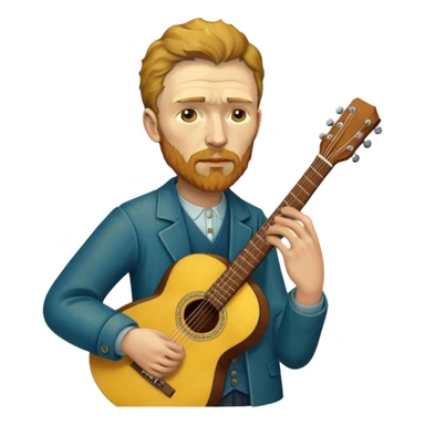 Van gogh with a guitar sticker
