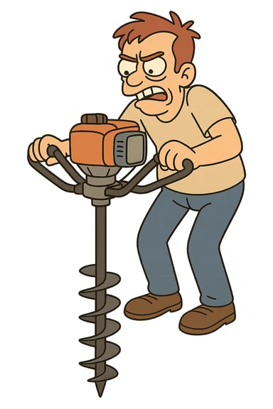 hollow stem auger drilling machine, transparent background sticker