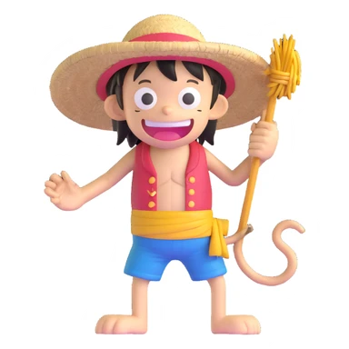 Monkey D. Luffy from One Piece with straw hat sticker