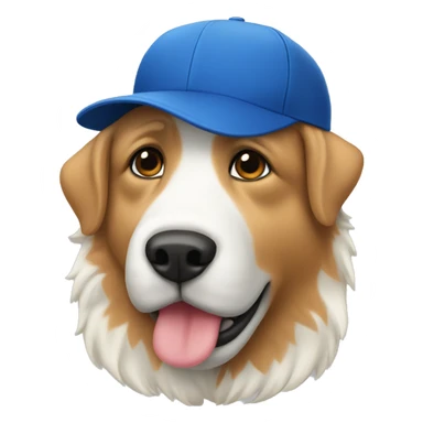 Pyrenees with baseball hat sticker