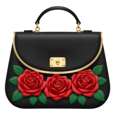 Multicolor Dolce and Gabbana black  gold, red roses, clutch bag sticker