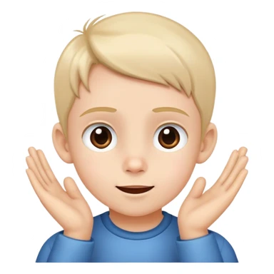 child listening attentively, hand to ear, cheerful and focused sticker