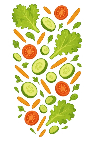 insalata che cade verticalmente sticker