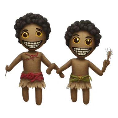 couple of voodoo dolls sticker