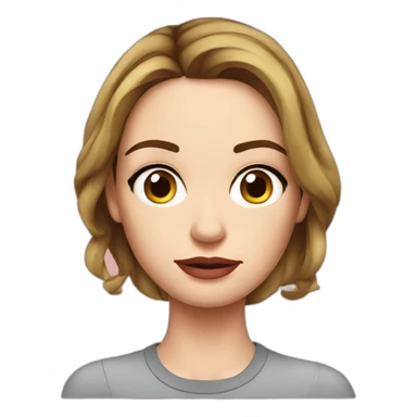 Emily blunt serious cartoon wearing tee sticker