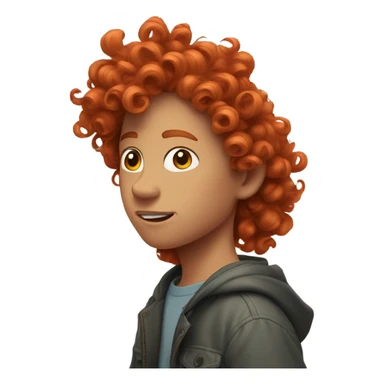 curly red head boy sticker