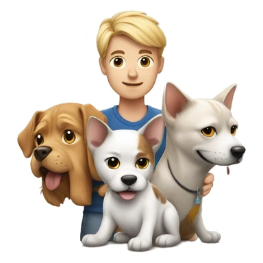 Dog with a cat and a human  sticker