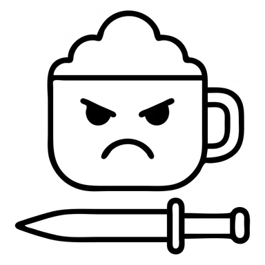 cappuccino assasino simple line art sticker