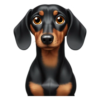 blach dachshund with big eyes sticker