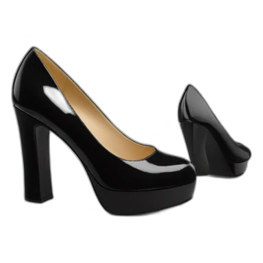 •Black Patent Leather Daffodile Platform Heels sticker