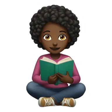 Black girl reading sticker