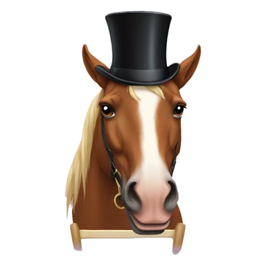 Horse with a top hat sitting on a chair  sticker
