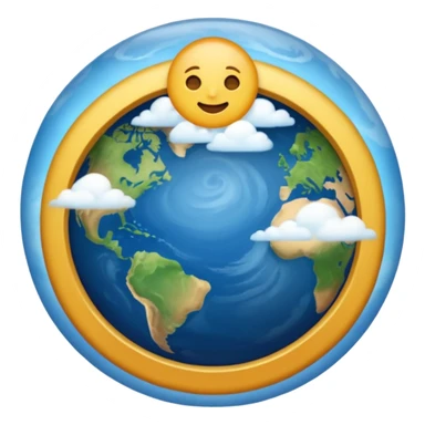 an emoji that circular like the emoji of earth but withh the representation of heaven/sky/aethenum sticker