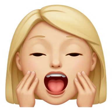 Biting lip in ecstasy  sticker