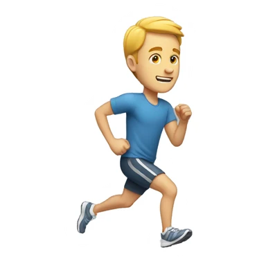 white man running full body sticker