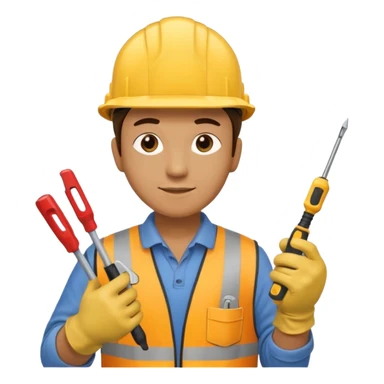 construction worker with screwdriver in his hand sticker