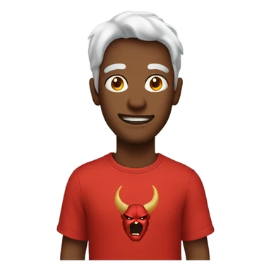 Red T shirt with a Picture of satan on it sticker