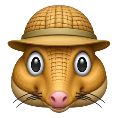 Armadillo face with incognito hat sticker