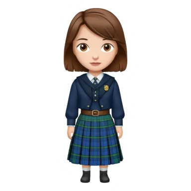 female with scottish attaire and brown hair sticker