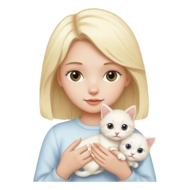white kitten and blonde girl sticker