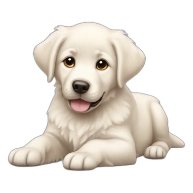 White fluffy Labrador puppy sticker