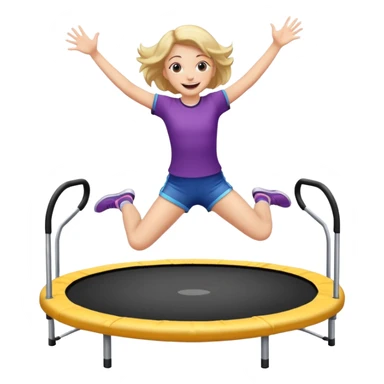 girl jumping on trampoline  sticker