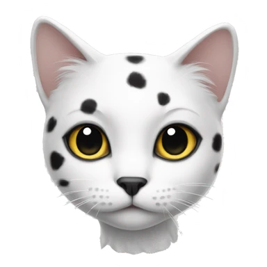 White cat with black spots  sticker