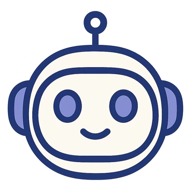 adorable white robot head, large light blue eyes, rounded features, minimalistic and friendly design sticker