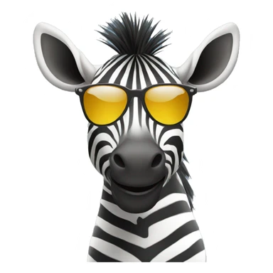 zebra with sunglasses sticker