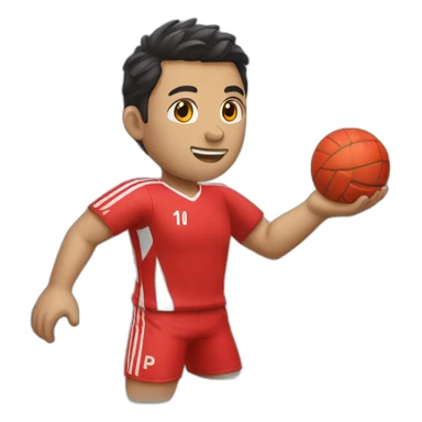 volley balle player red shirt sticker
