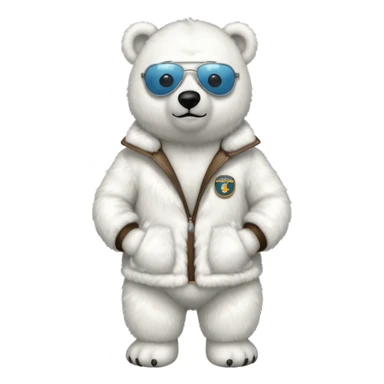 Polar bear with aviators sticker