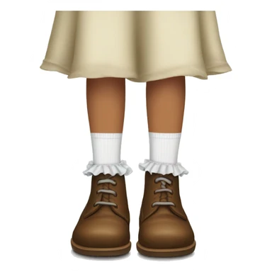 two legs with white frilly socks and soft brown marry jane shoes  sticker