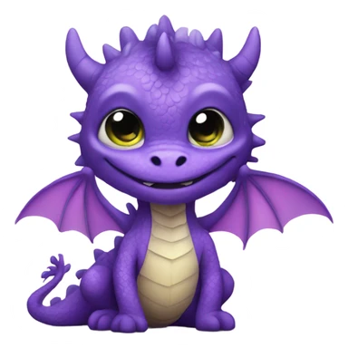 Cute dragon in purple tutu sticker