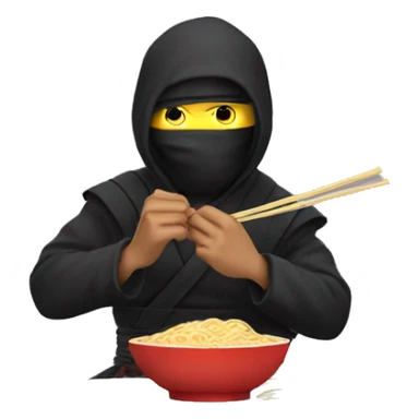 Ninja eating noodles  sticker