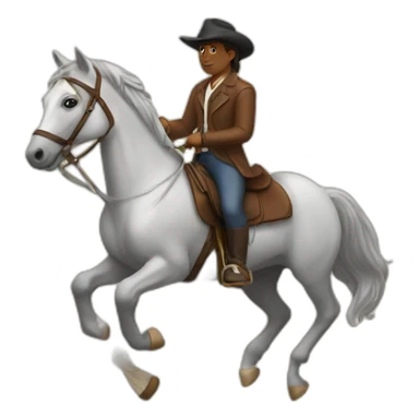 Novel riding a horse sticker