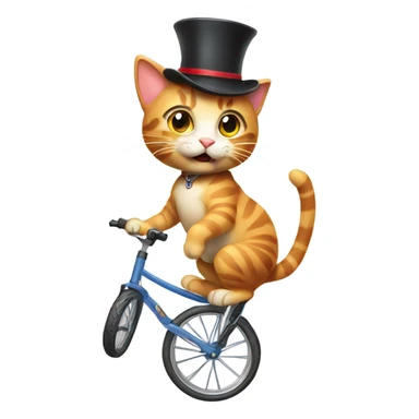 Cat riding a unicycle  sticker