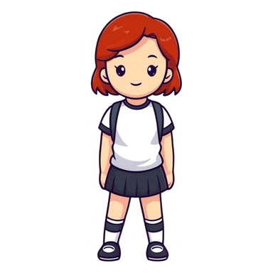 Cute redhead girl full body sticker